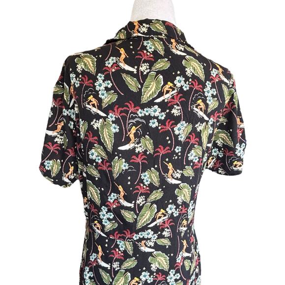 A.P.C. Floral Midi Dress - Black and Green - Picture 7 of 13